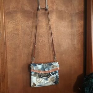 Blue Floral Crossbody Purse